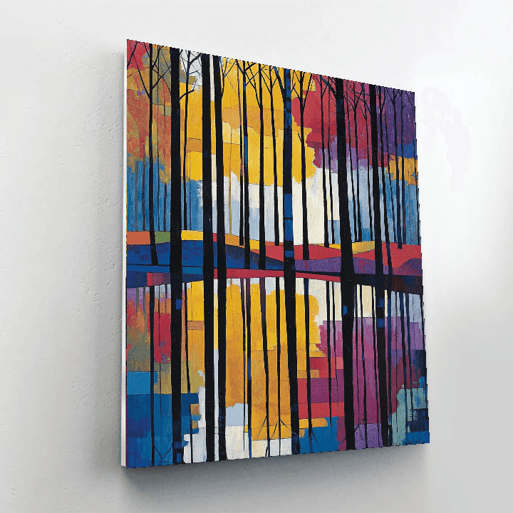 Piet Mondrian Inspired Mondrian's Woodland Reflections  Paint By Numbers Kits