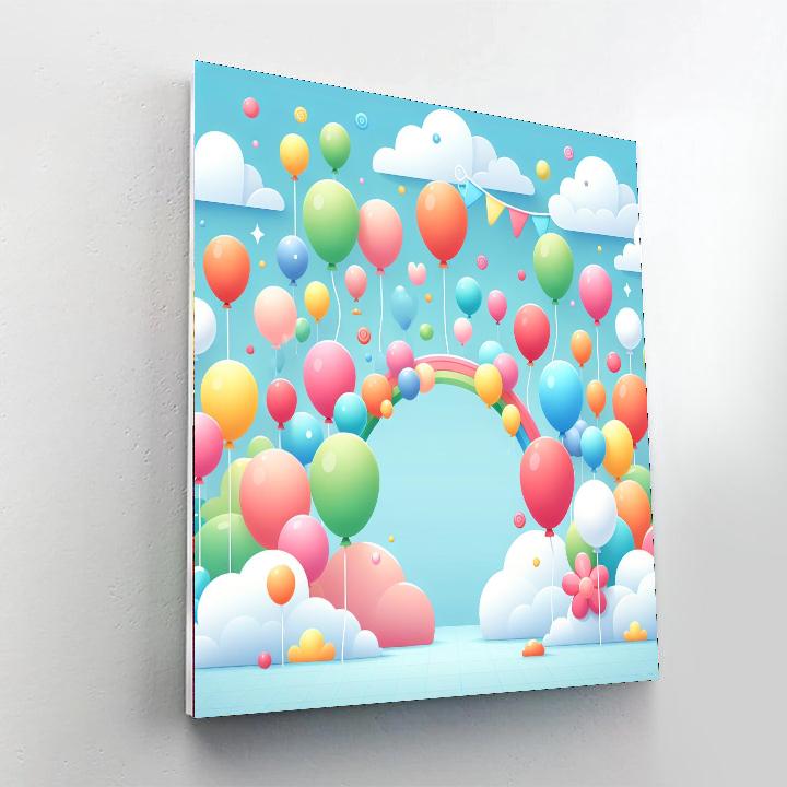 Blissful Balloon Festival Painting Number Kit
