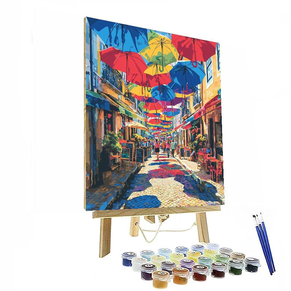 The Umbrella Street - Agueda Numbered Painting Kits