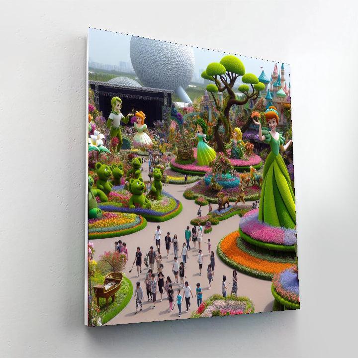 The Flower Festival Of Epcot Painting By Numbers Kit