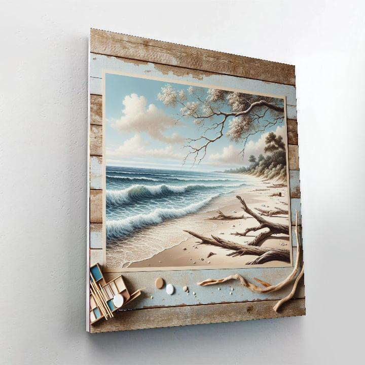 Rustic Beachside Retreat Number Painting