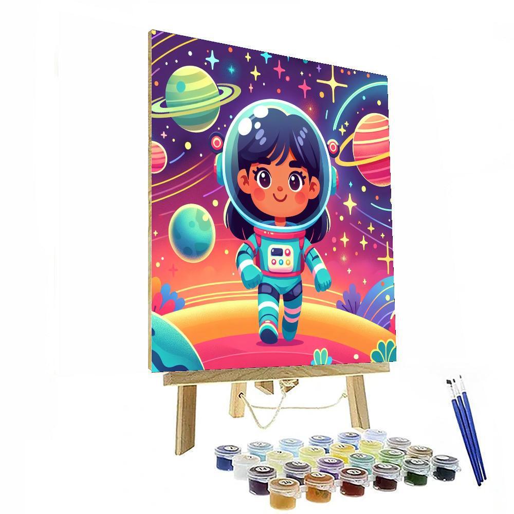 Space Cadet's Galactic Journey Paint By Numbers Art