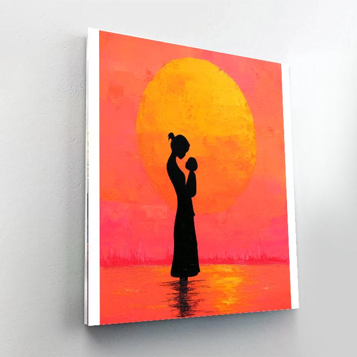 Golden Sunrise Over Motherhood DIY Paint By Numbers