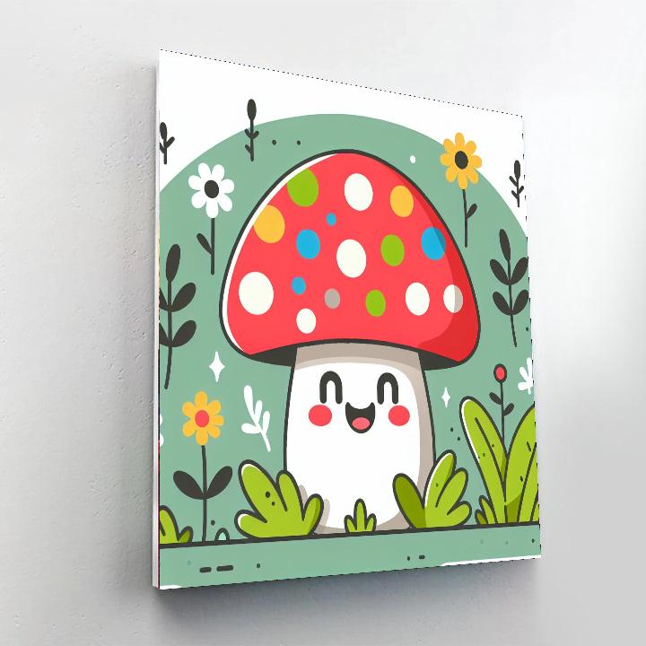 Cheerful Mushroom Paint By Numbers