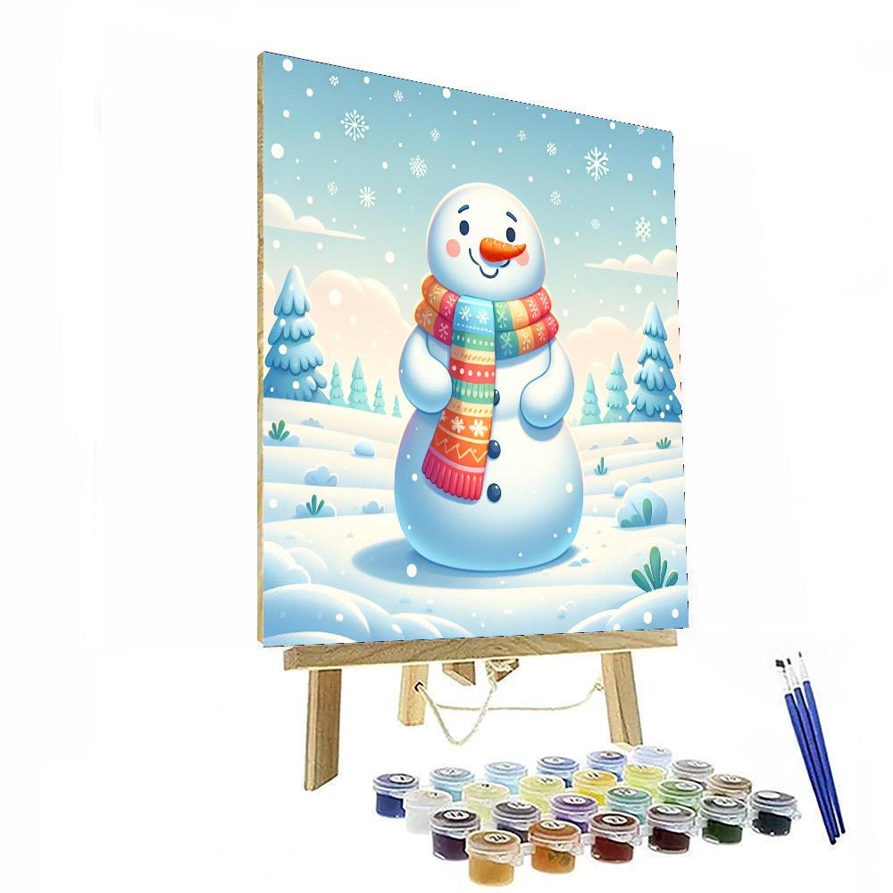 Gentle Snowman Number Painting