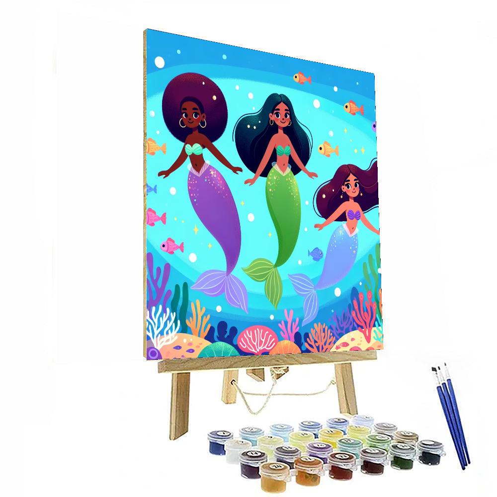 Rainbow Mermaid Magic Number Painting