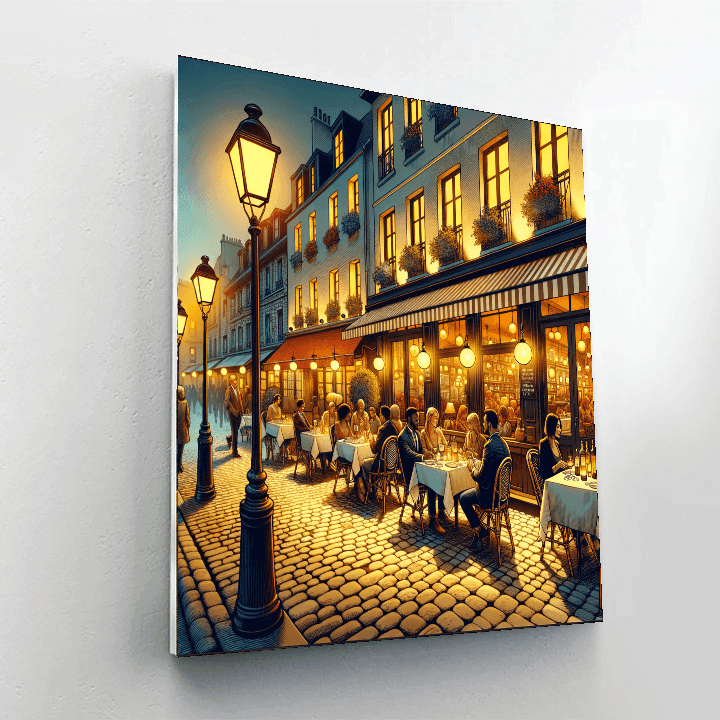 Charming French Bistro Evening Paint By Number