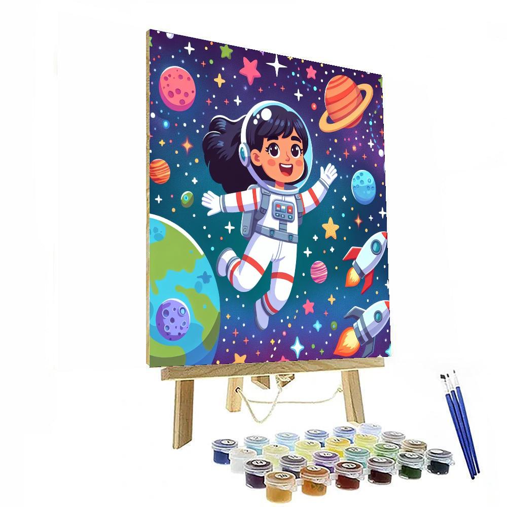 Astronaut's Galactic Voyage Paint By Number