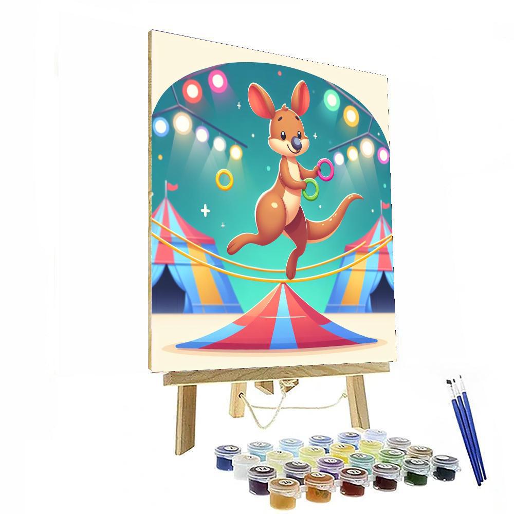 Circus Acrobat Kangaroo Number Painting