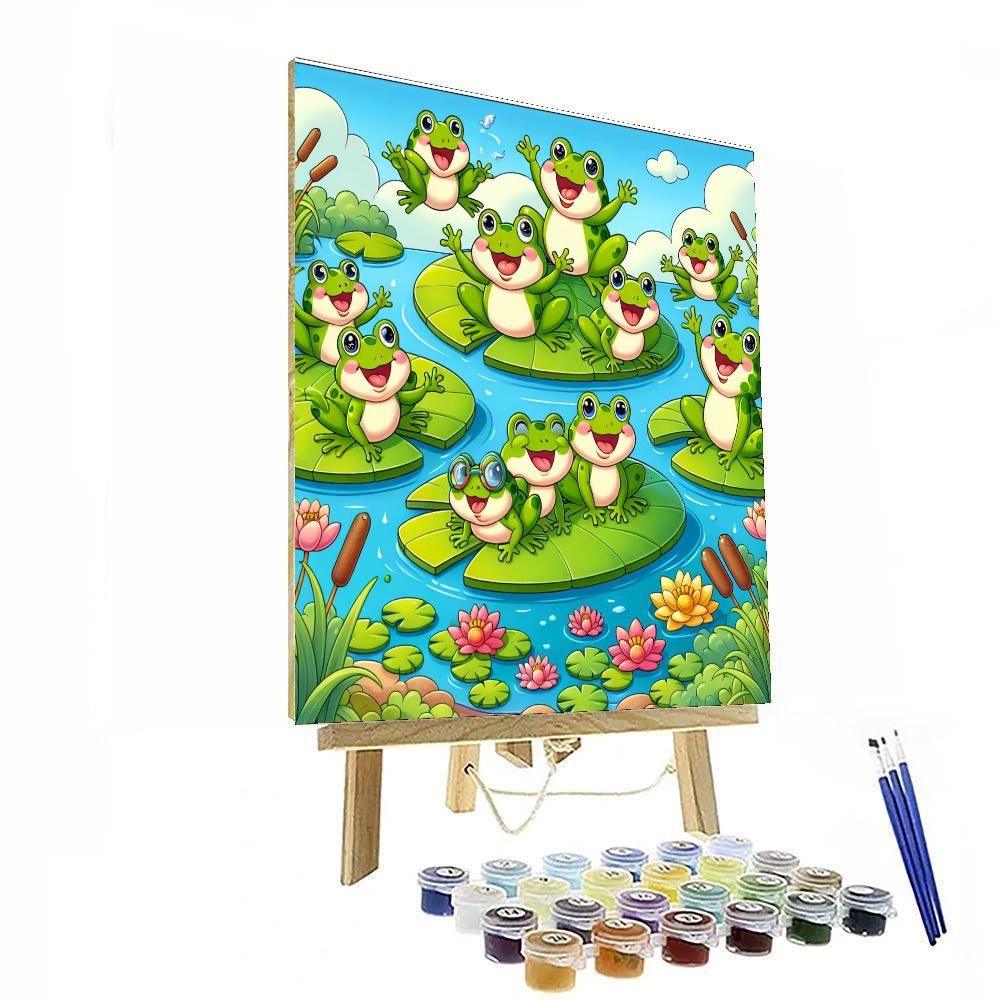 Merry Frogs Number Painting