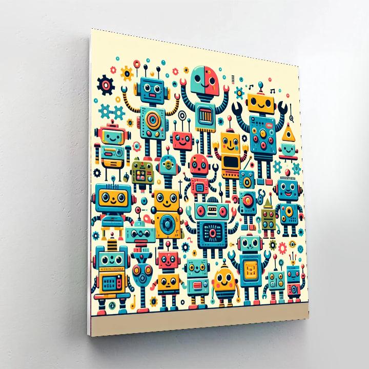 Amazing Robot Friends Number Painting