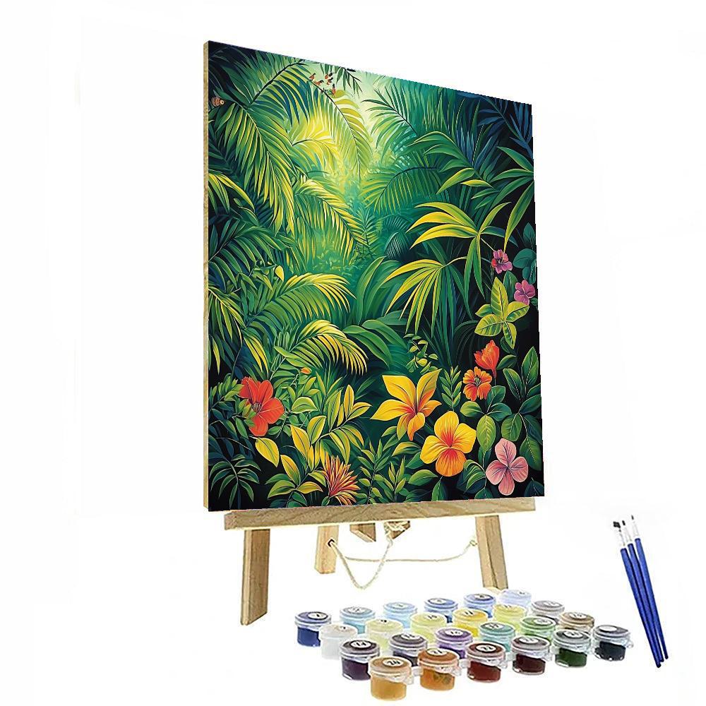 Henri Rousseau Inspired Lush Jungle Symphony  Paint By Numbers