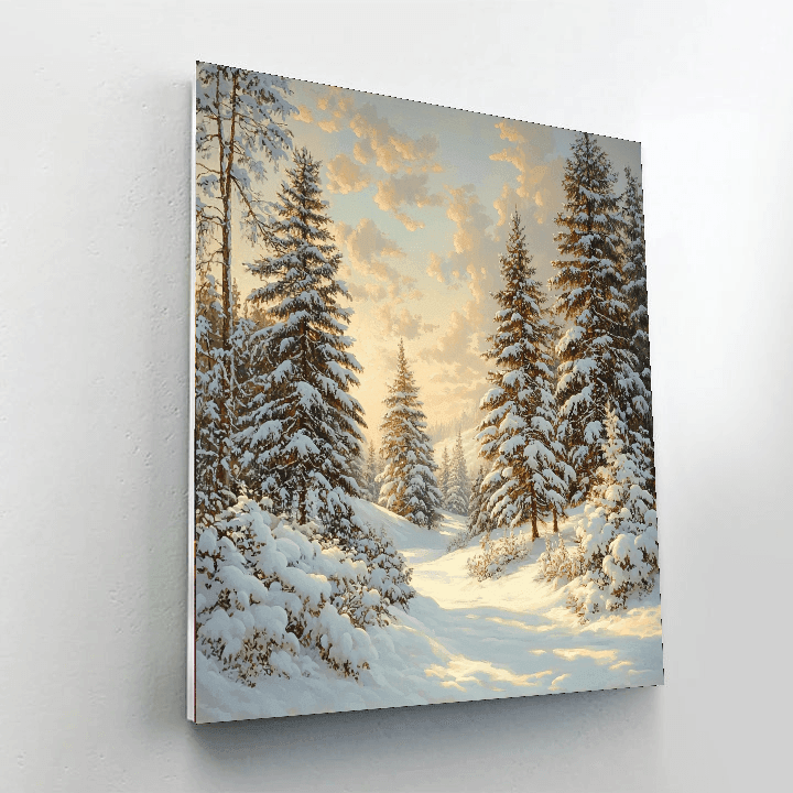 Caspar David Friedrich Inspired Winter Forest Retreat  Numbered Painting Kits