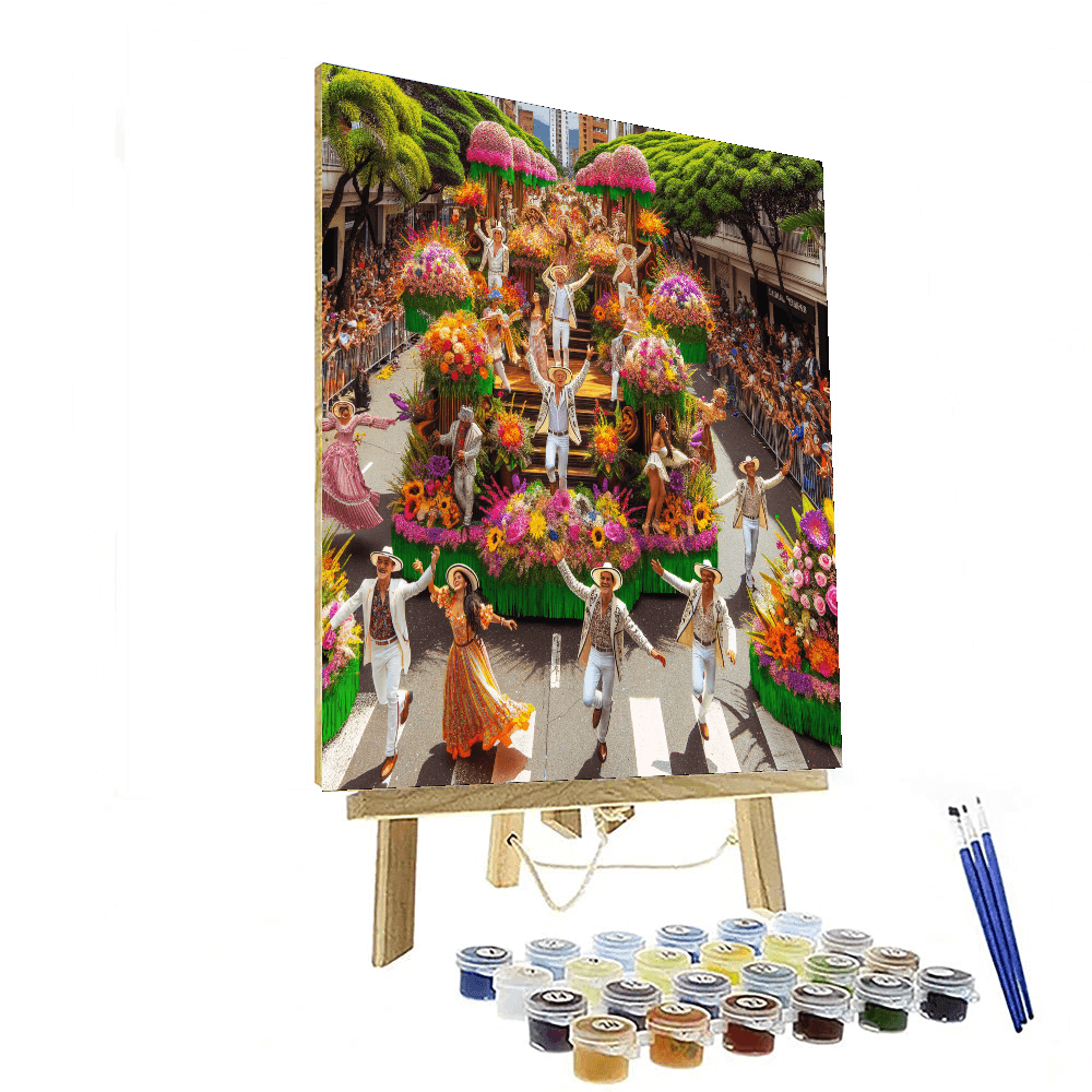 Flower Festival - Medellin - Colombia Painting By Numbers Kit