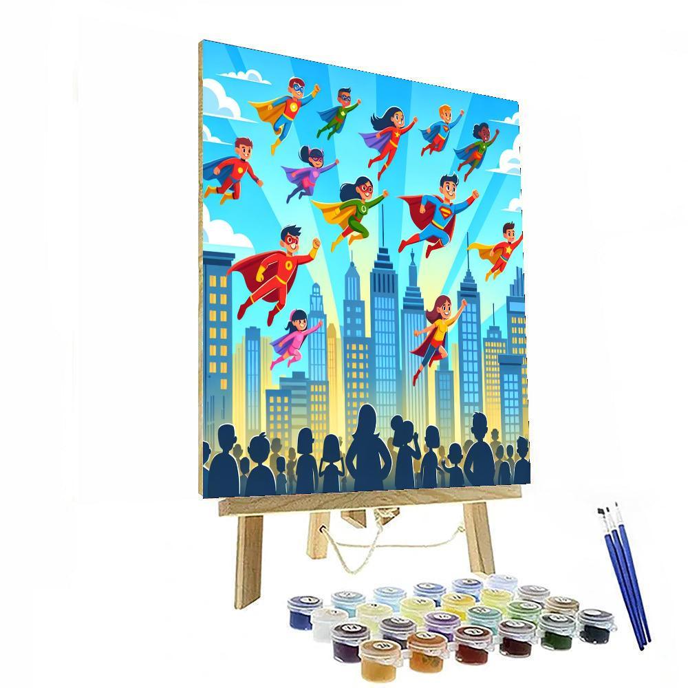 Superhero City Adventure Paint By Number