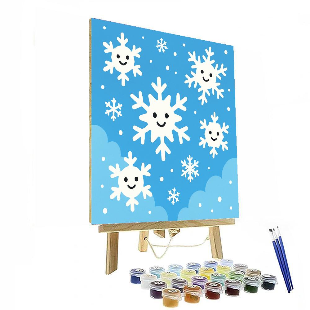 Friendly Snowflakes Paint By Numbers