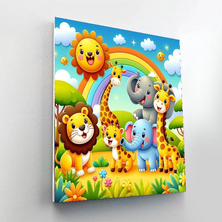 Animal Friends On Safari Paint By Number