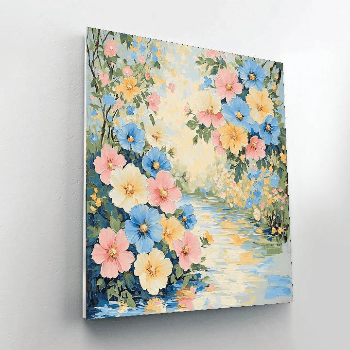 Claude Monet Inspired Dreamy Floral Whimsy  Number Painting