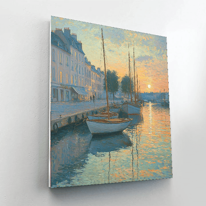 Claude Monet Inspired Monet's Tranquil Harbor  Paint By Numbers Art