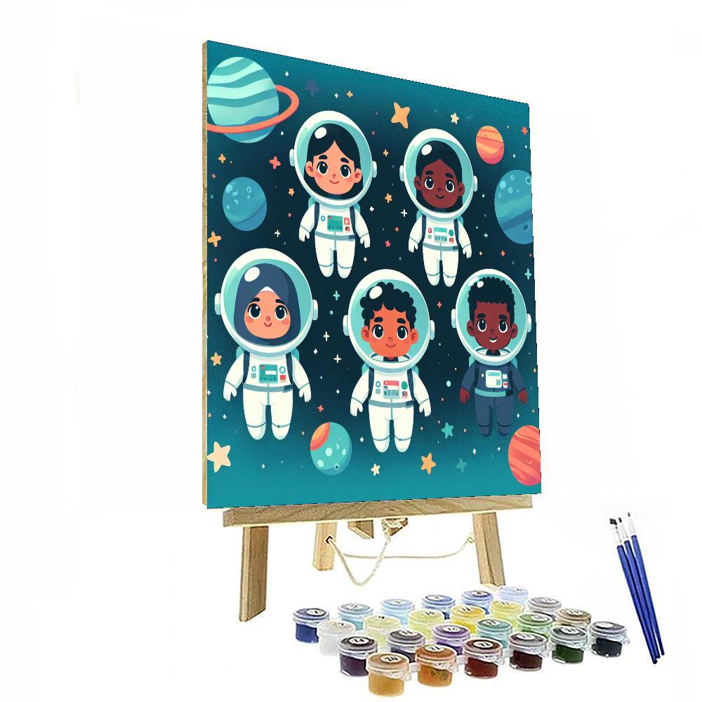 Outer Space Galaxy Adventure Painting Number Kit