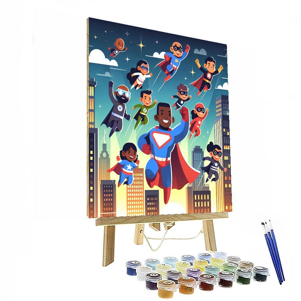 Fun Superhero Adventure Number Painting