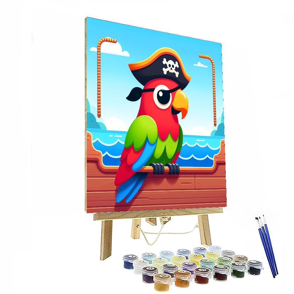 Adventurous Pirate Parrot Paint By Numbers