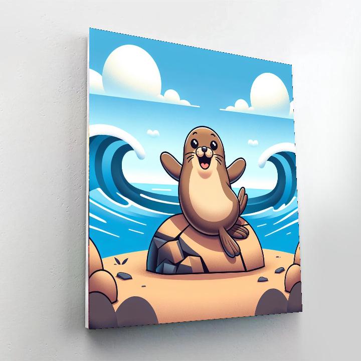 Sunny Sea Lion Numbered Painting Kits