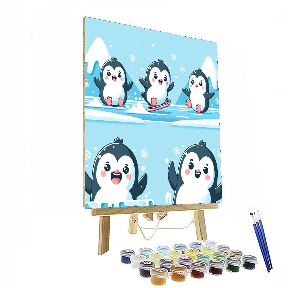 Penguin Ice Playground Painting By Numbers Kit