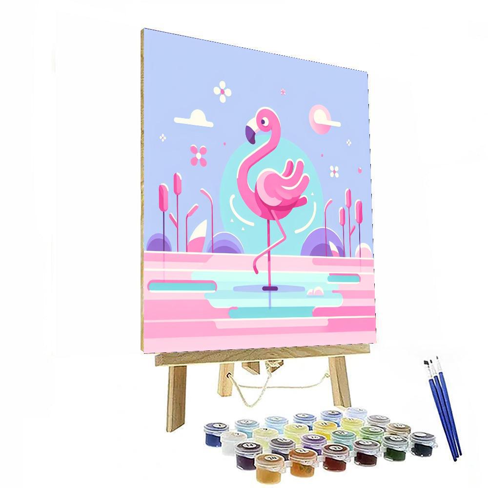 Funky Flamingo Party Painting By Numbers Kit