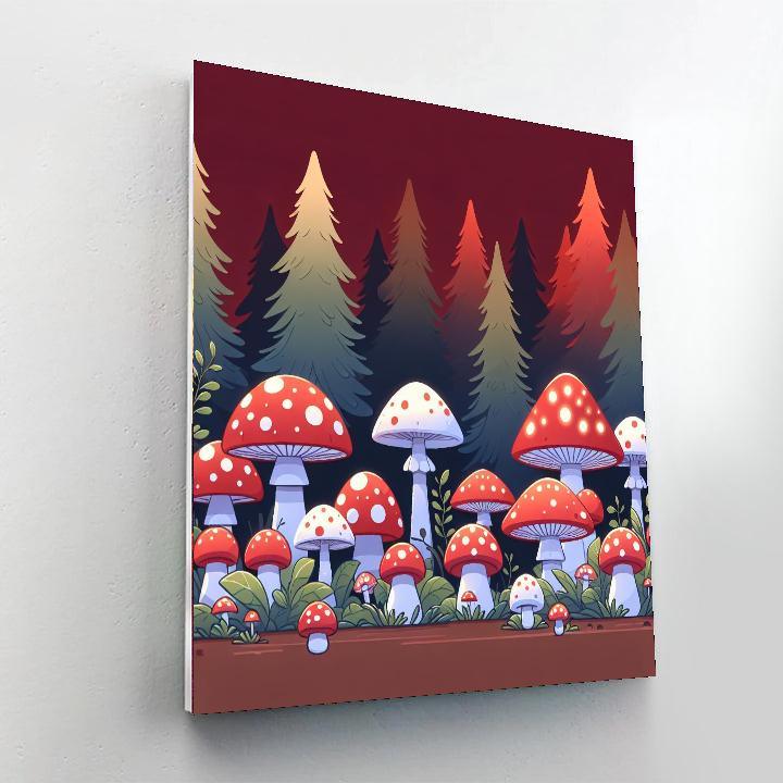 Twinkling Toadstools Paint By Numbers Art