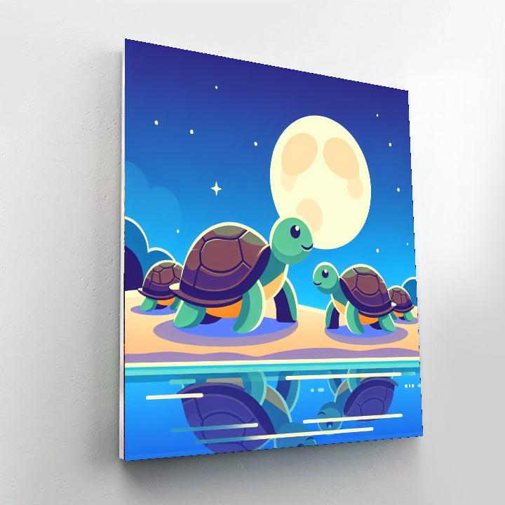 Tranquil Twilight Turtle Numbered Painting Kits