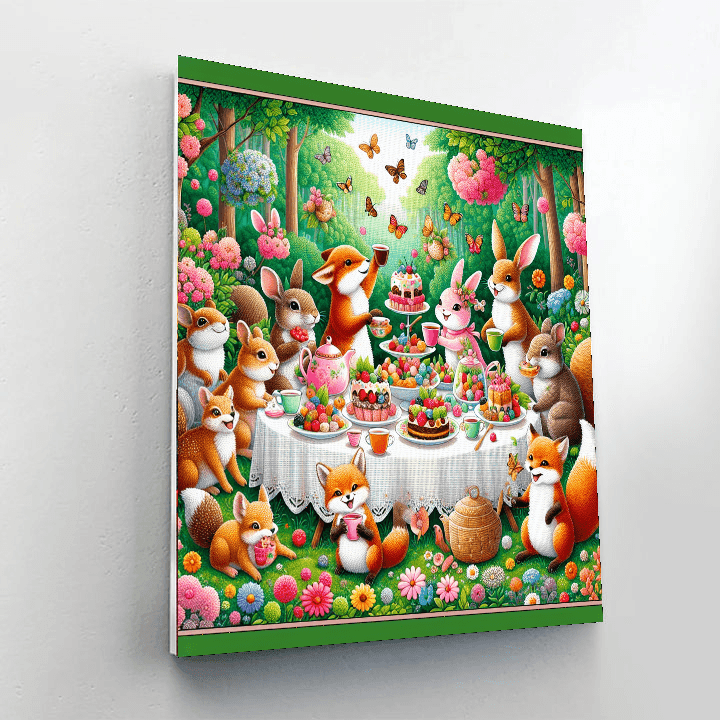 Charming Woodland Tea Party DIY Paint By Numbers