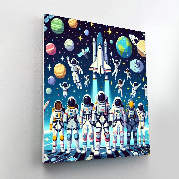 Friendly Space Mission Painting Number Kit