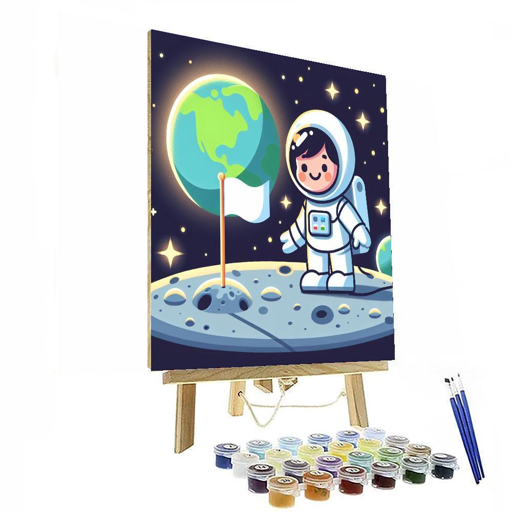 Astronaut's Moon Landing DIY Paint By Numbers