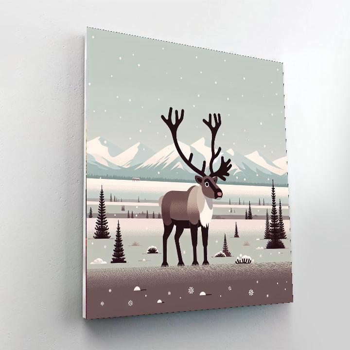 Radiant Reindeer Paint By Numbers Art