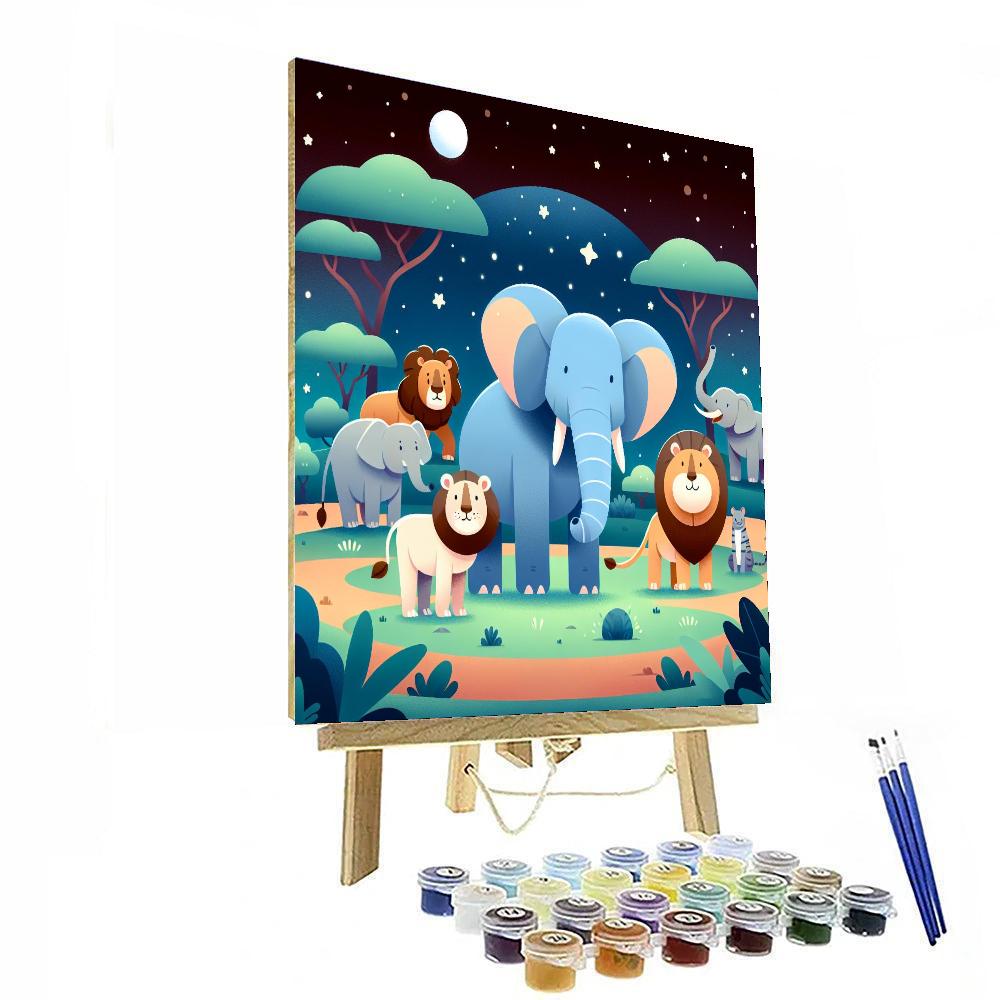 Starry Safari Expedition Paint By Numbers Art