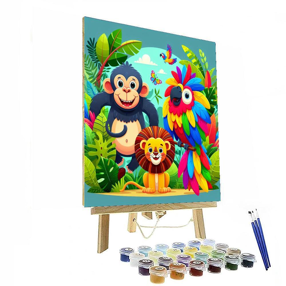 Adventures With Jungle Animals Painting By Numbers Kit