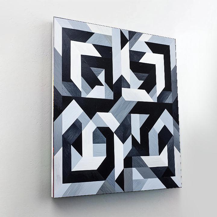 M.C. Escher Inspired Geometric Reverberations  Numbered Painting Kits