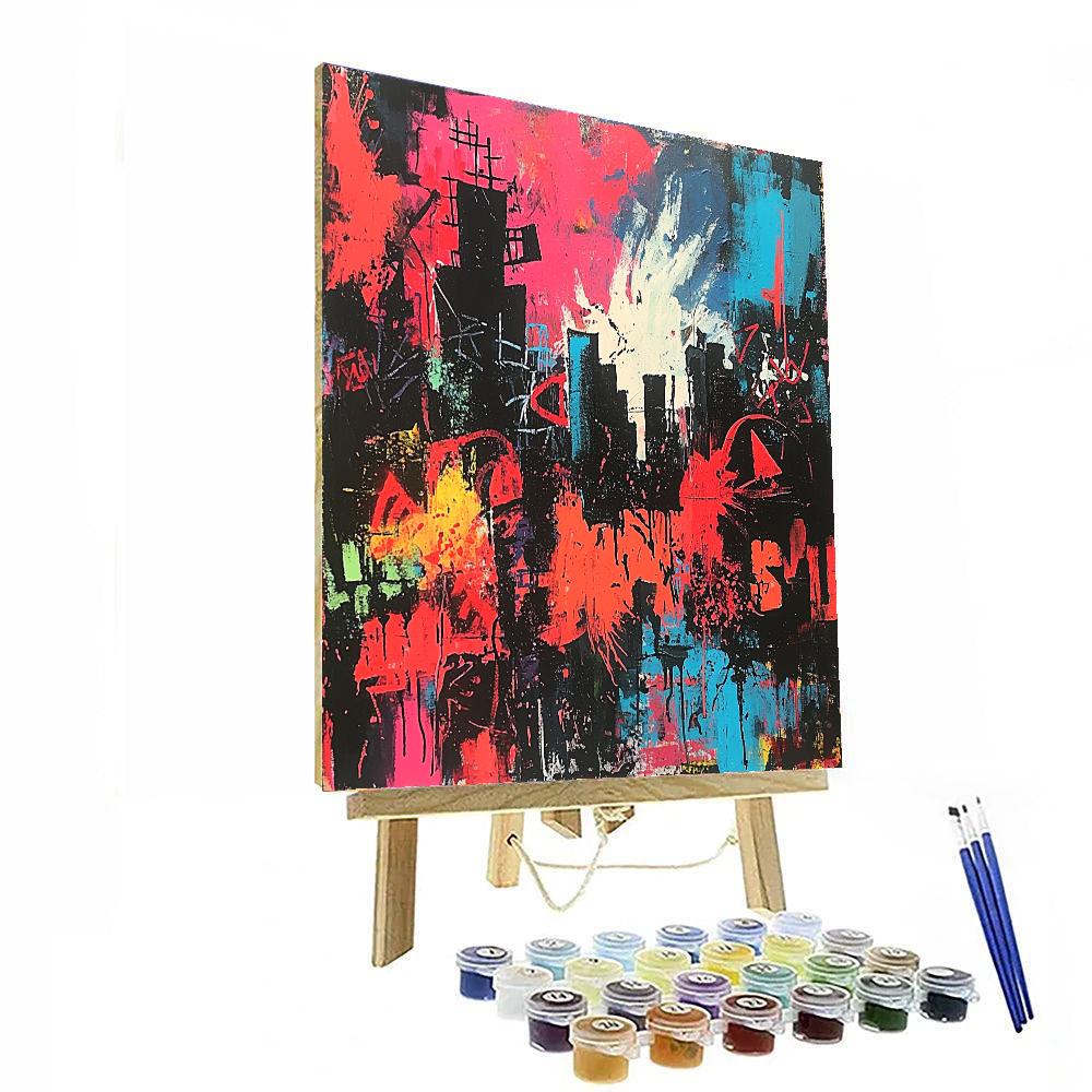 Jean-Michel Basquiat Inspired Mythic Metropolis  Paint By Number
