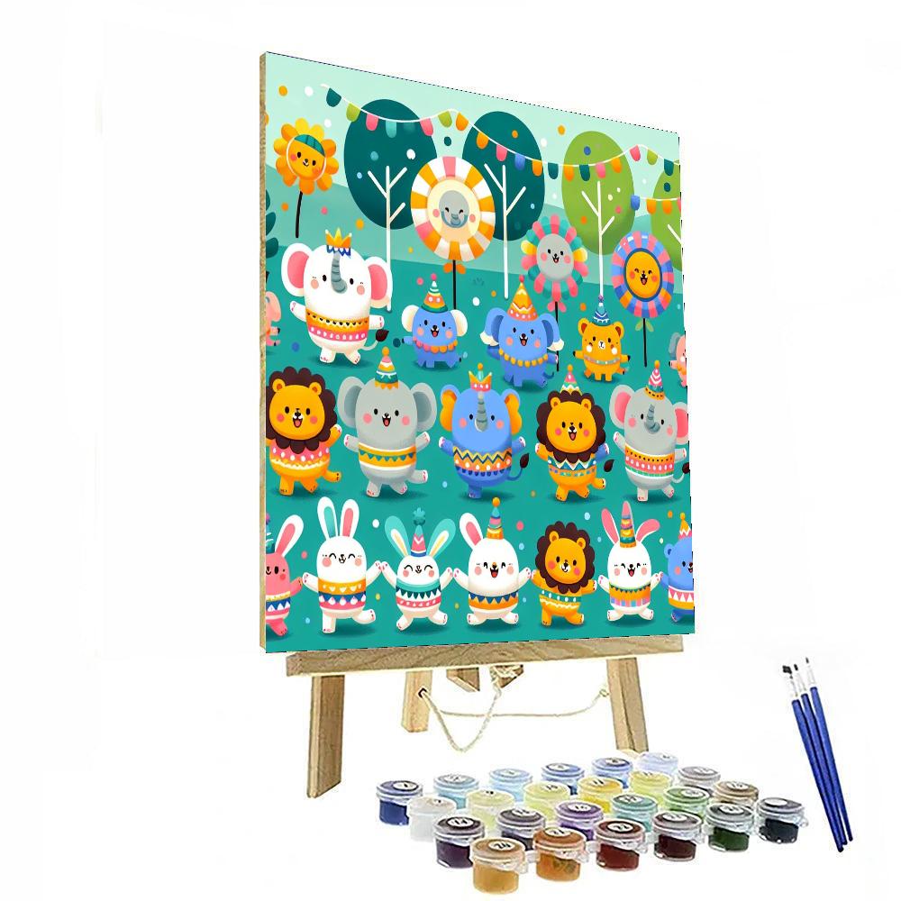 Animal Parade Festival Paint By Numbers Art
