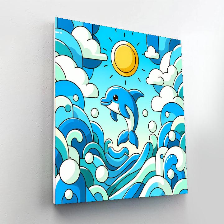 Sunny Dolphin Adventure Painting Number Kit