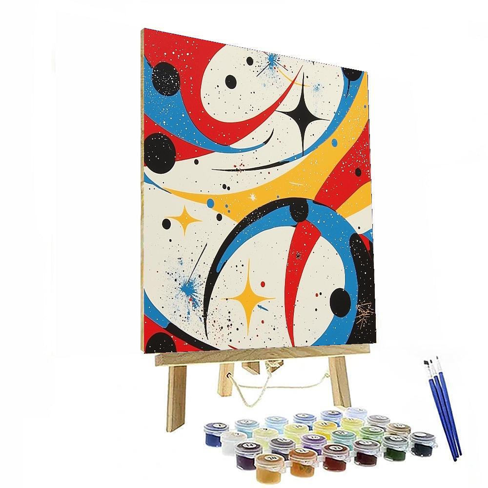 Joan Miró Inspired Cosmic Color Symphony  Paint By Numbers Art