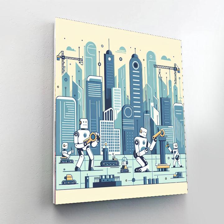 Robot Construction Crew Number Painting