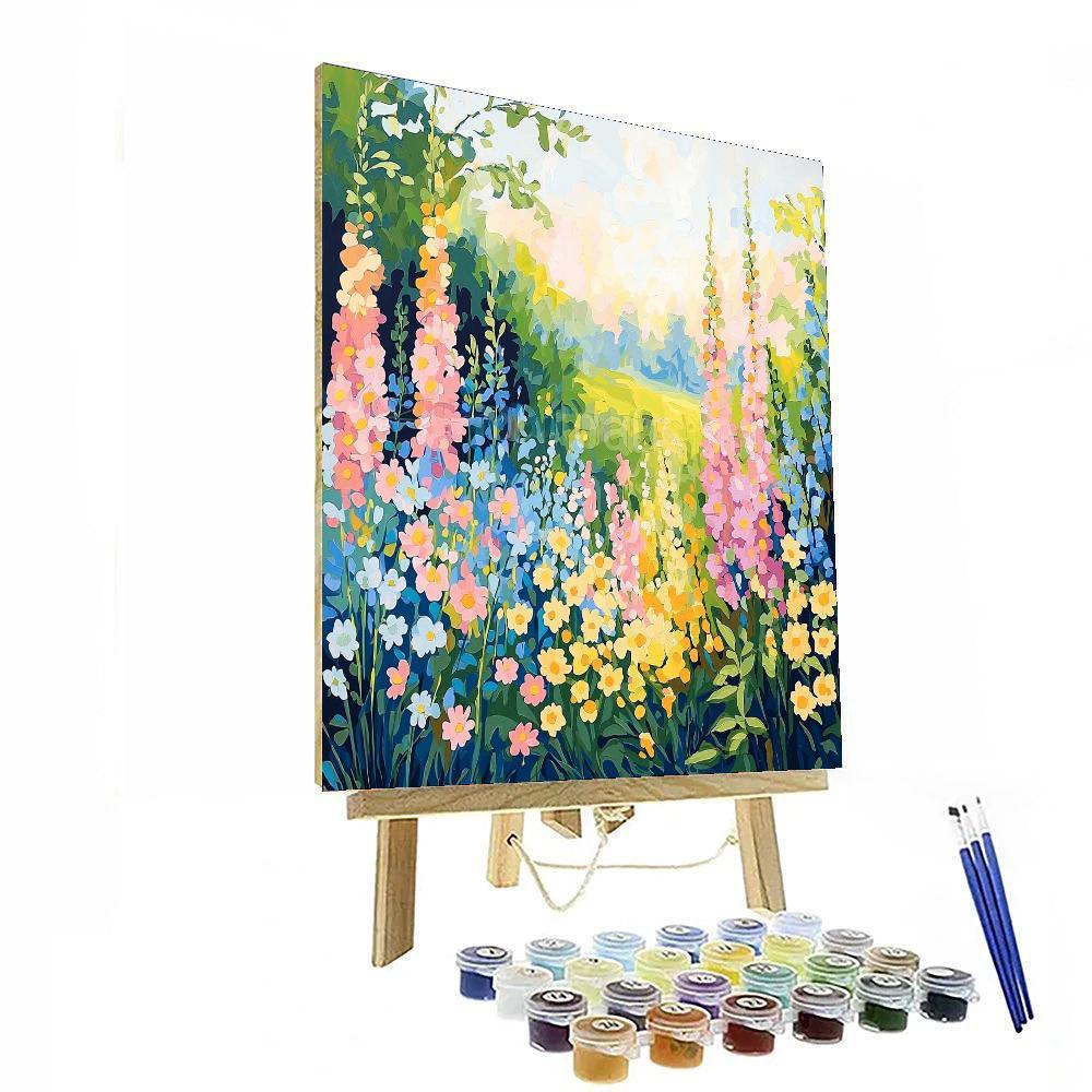 Claude Monet Inspired Whimsical Flower Field  Paint By Numbers