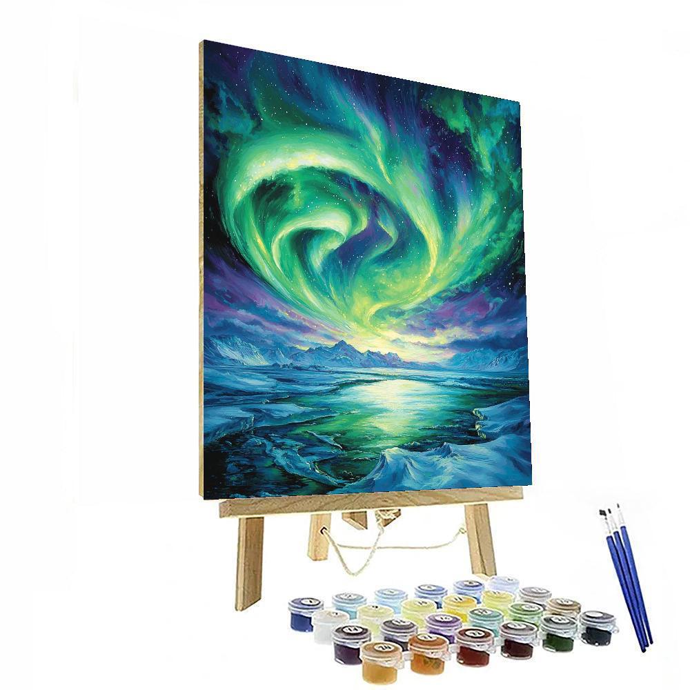 Georges Seurat Inspired Aurora Borealis Fantasia  Numbered Painting Kits