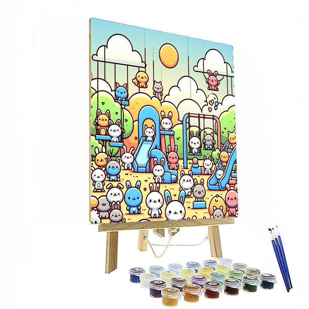 Cuddly Critters Playground DIY Paint By Numbers