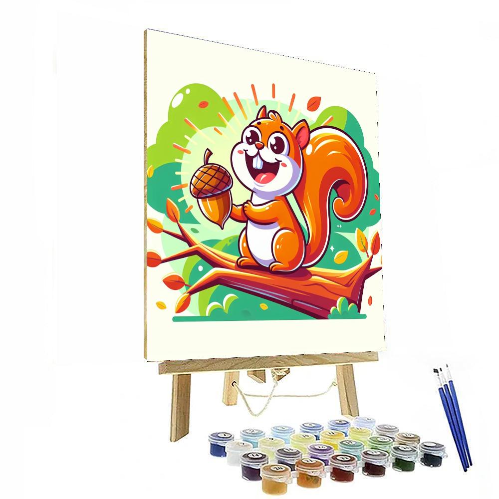 Funny Squirrel Numbered Painting Kits