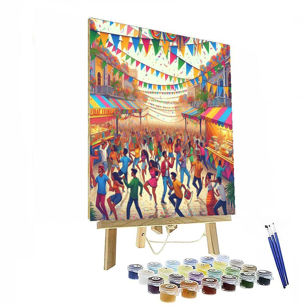 Lively Street Festival Painting By Numbers Kit