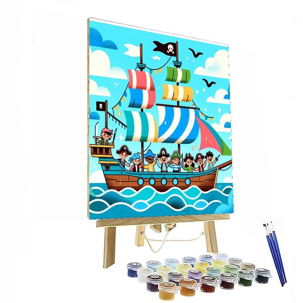 Friendly Pirate Ship Voyage Painting By Numbers Kit