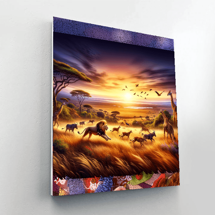 Wild Savannah Adventure Paint By Numbers Art
